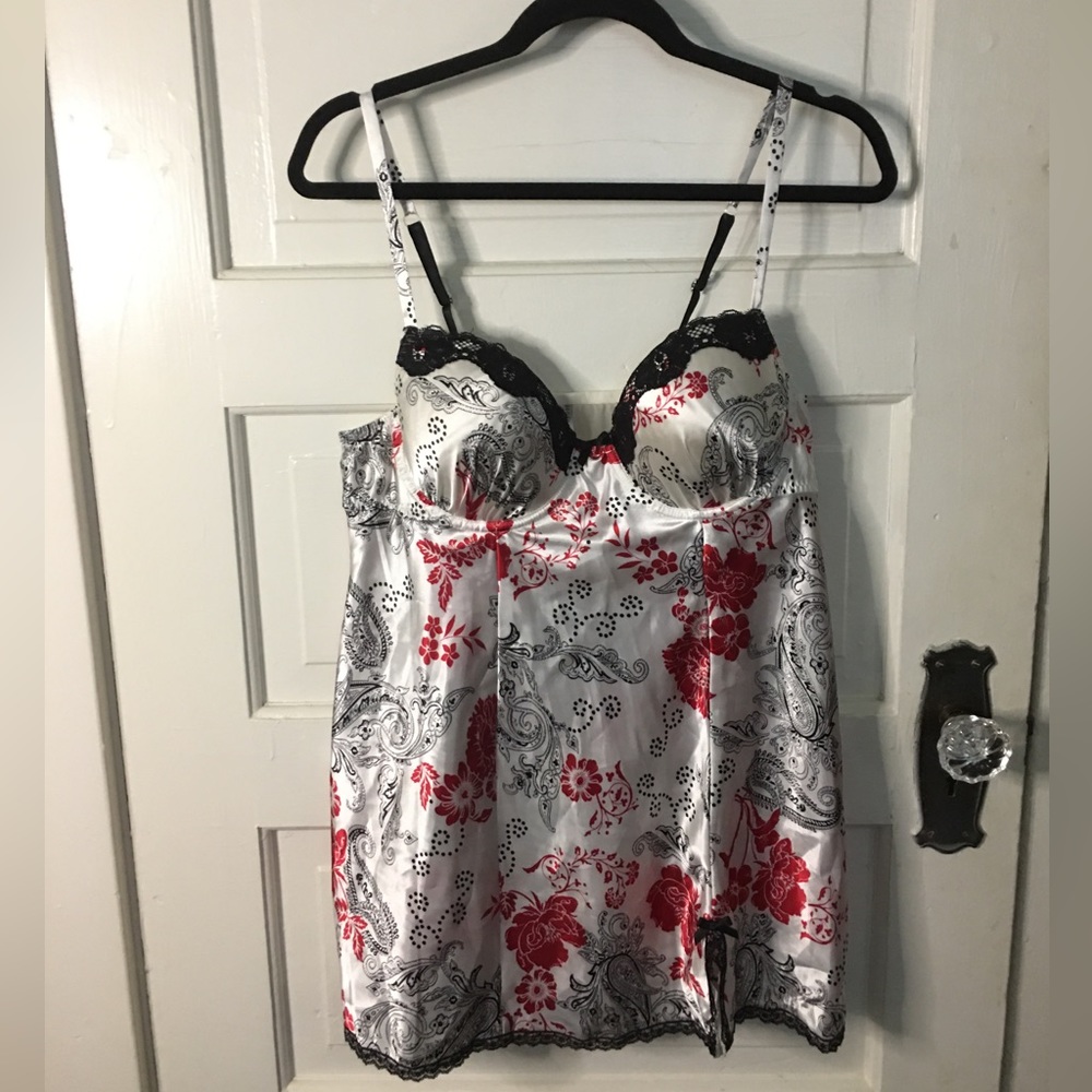 White, Red,Black Lace Nightie